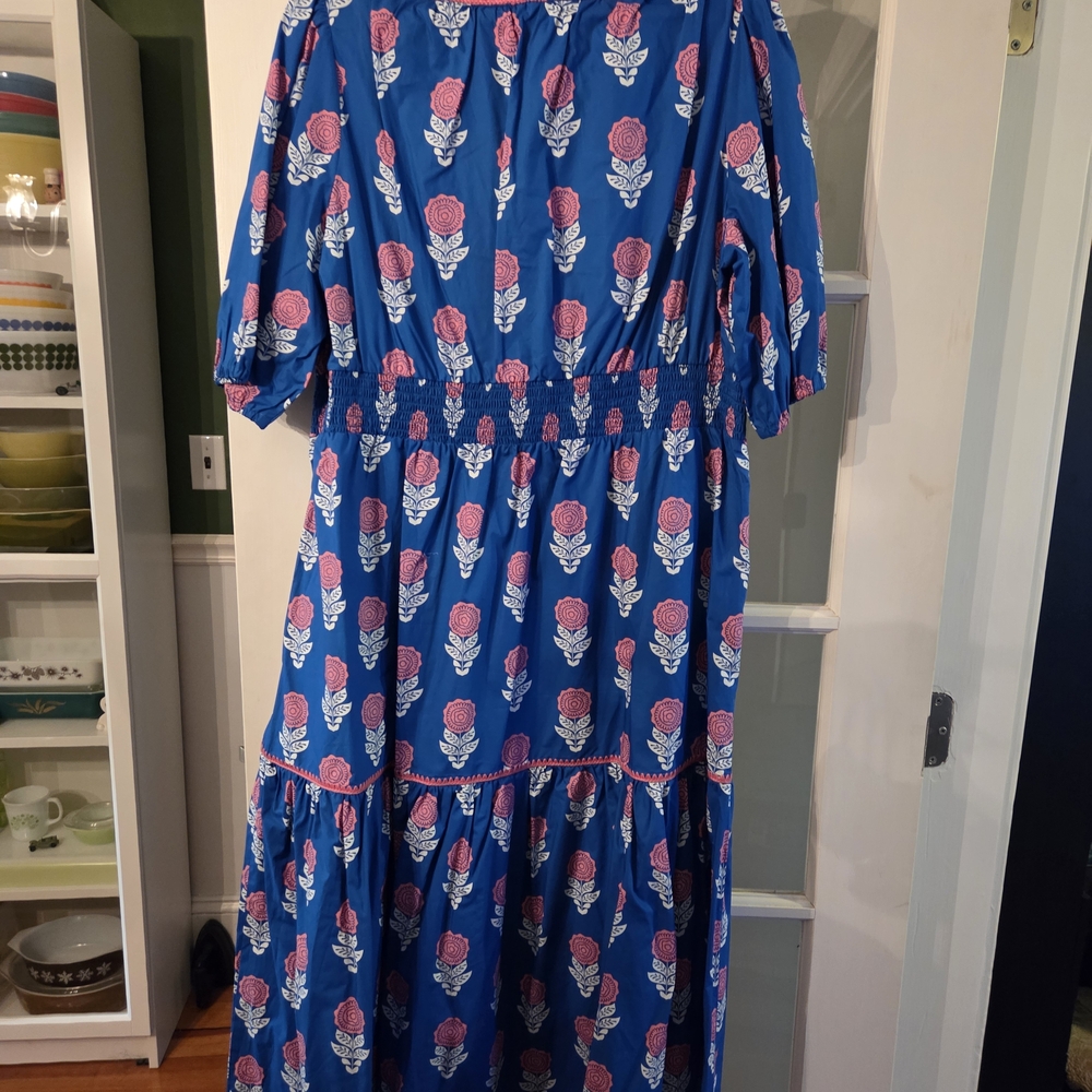 Boden Blue and Pink Floral Dress Size 16/18 - Picture 5 of 7